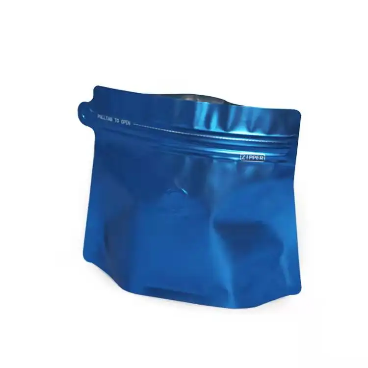 Food Grade 100g 150g 220g 450g Reusable Flat Bottom Empty Coffee Bean Packaging Bags With Valve And Zipper
