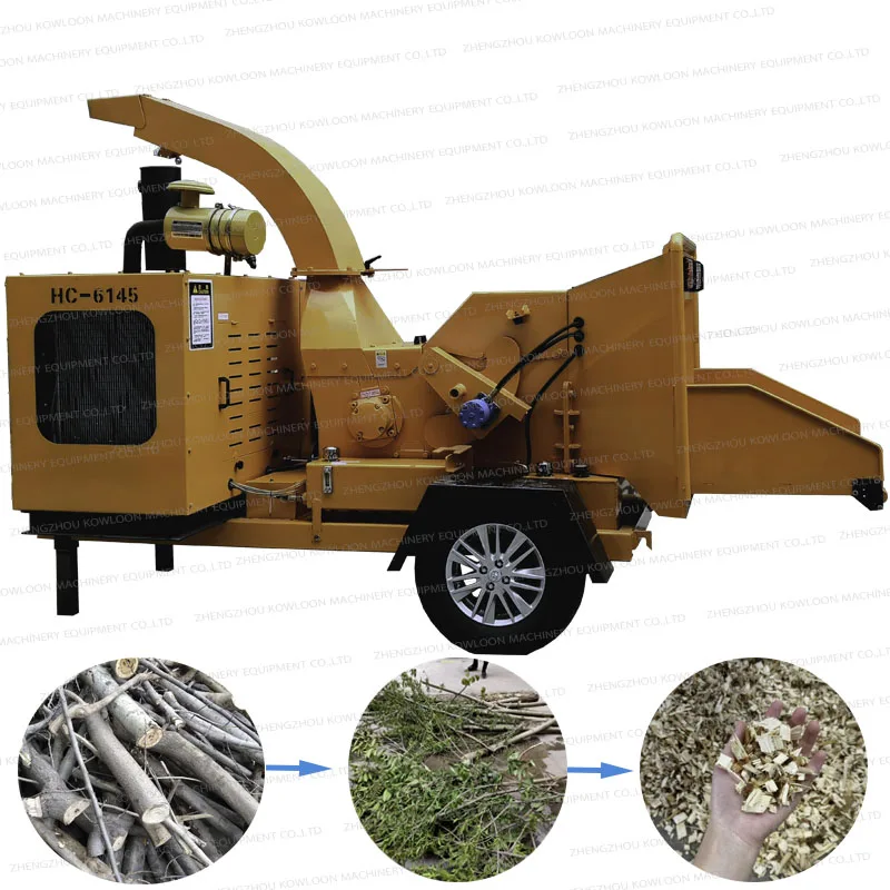 China Manufacturer Wood chipper diesel engine Tree Branch Diesel wood shredder Machine Garden wood chipper
