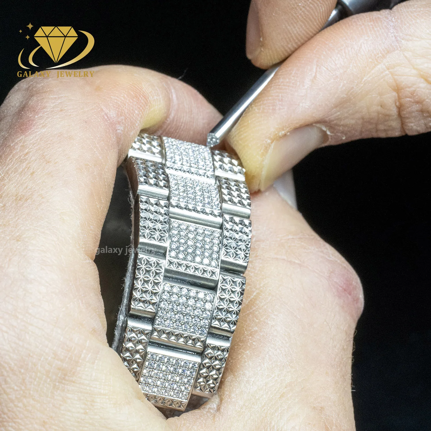 Buss down Custom Pass Diamond Tester Vvs Moissanite Iced Out Bezel Watch Case Men Luxury Watches Bands