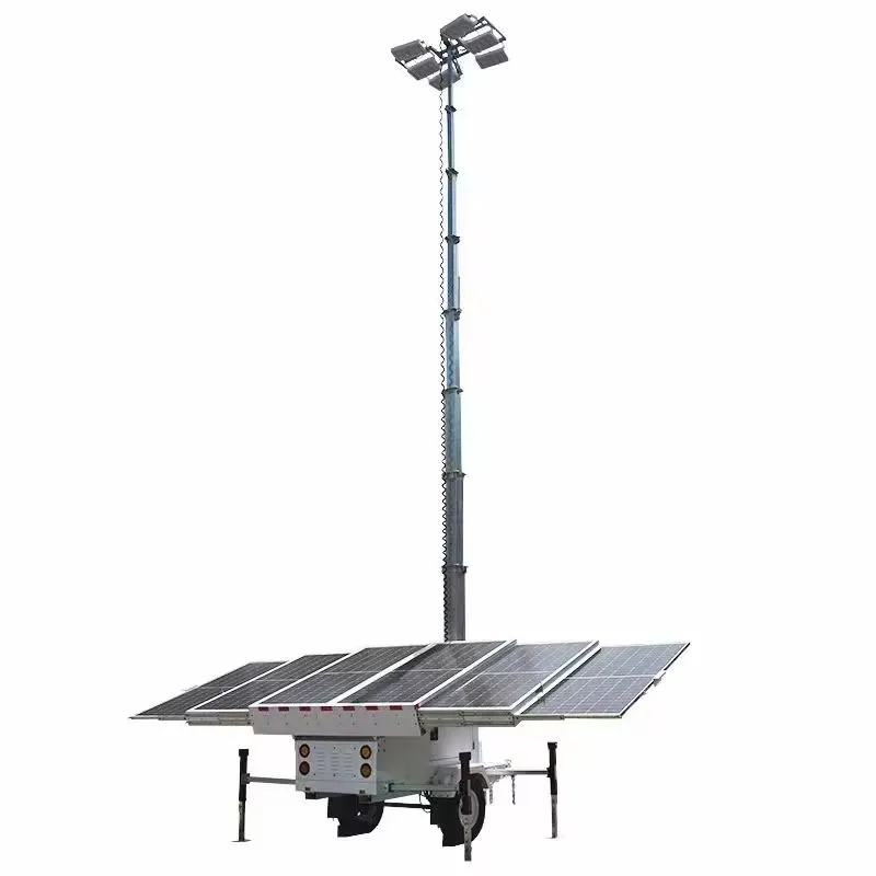 CESP Max Solar Panel 6*460w Led Solar Light Tower Telescopic Mast Portable Commercial & Industrial Lighting Tower