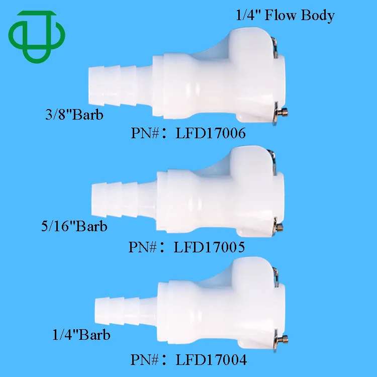 Acetal Quick Shut Off Valved Hose Connector Barbed Tube Fitting Plastic Female/Male Air Water Quick Disconnect Tube Coupling