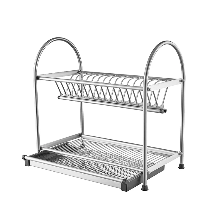 Manufacturers 2 tier Durable Metal Shelves over the sink kitchen drainer stainless steel dish drying Storage Shelf Shampoo rack