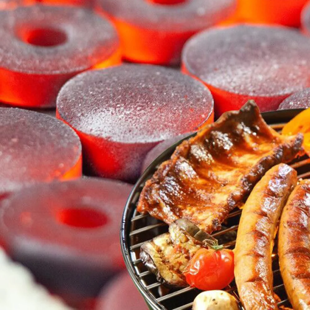 Natural Round Applewood Charcoal Long Time Burning Smokeless Barbecue Coconut Shell Charcoal BBQ Grill Fruitwood Charcoals