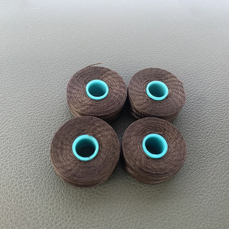 Household Machine High Strength #40 Tex70 210D/3 100% Polyester No Bonded Borderless L Style Pre Wound Sewing Thread Bobbins
