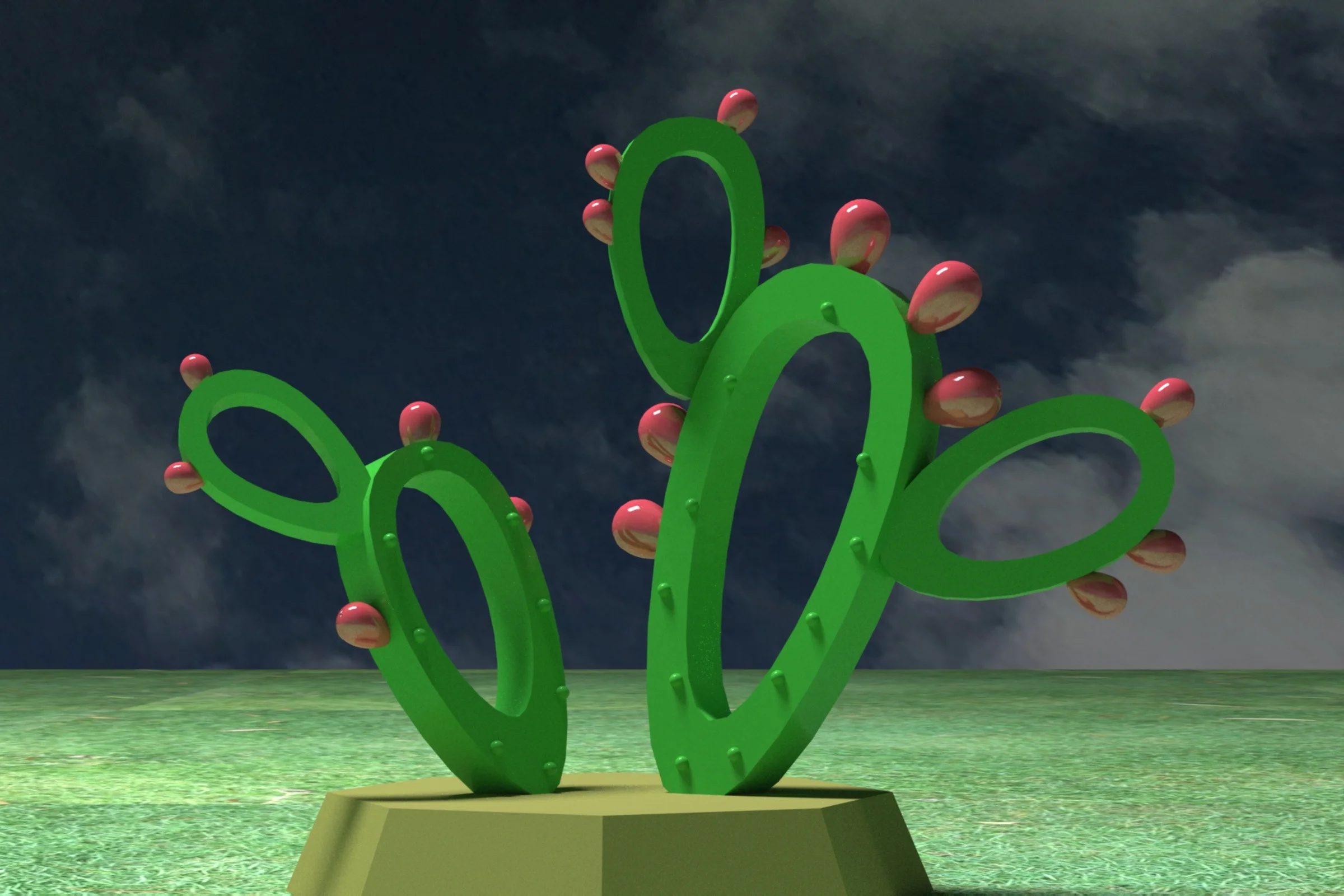 Открытый торговый центр доступные светильники для отеля среднего размера декоративное искусство Зеленый Кактус красный цветок металлическая скульптура из нержавеющей стали