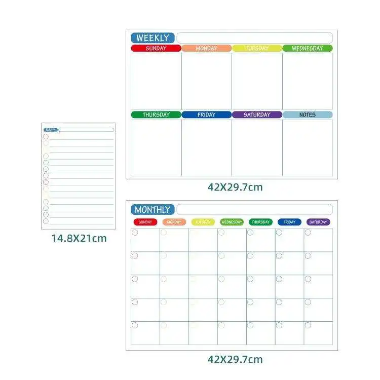 promotional magnetic reusable sticky notes to do list memo pad shopping list wall calendar Customizable