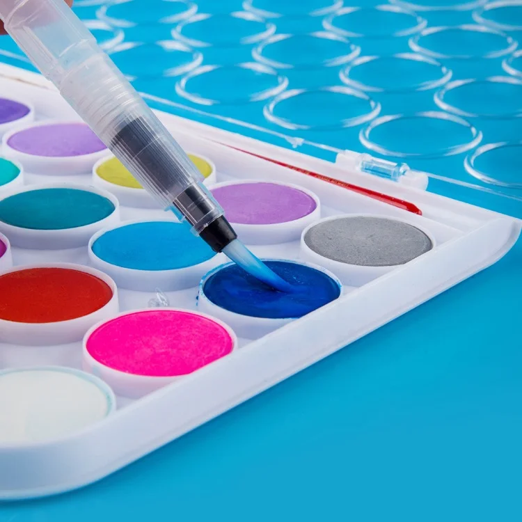 Набор однотонных акварельных художественных красок 12 16 28 36