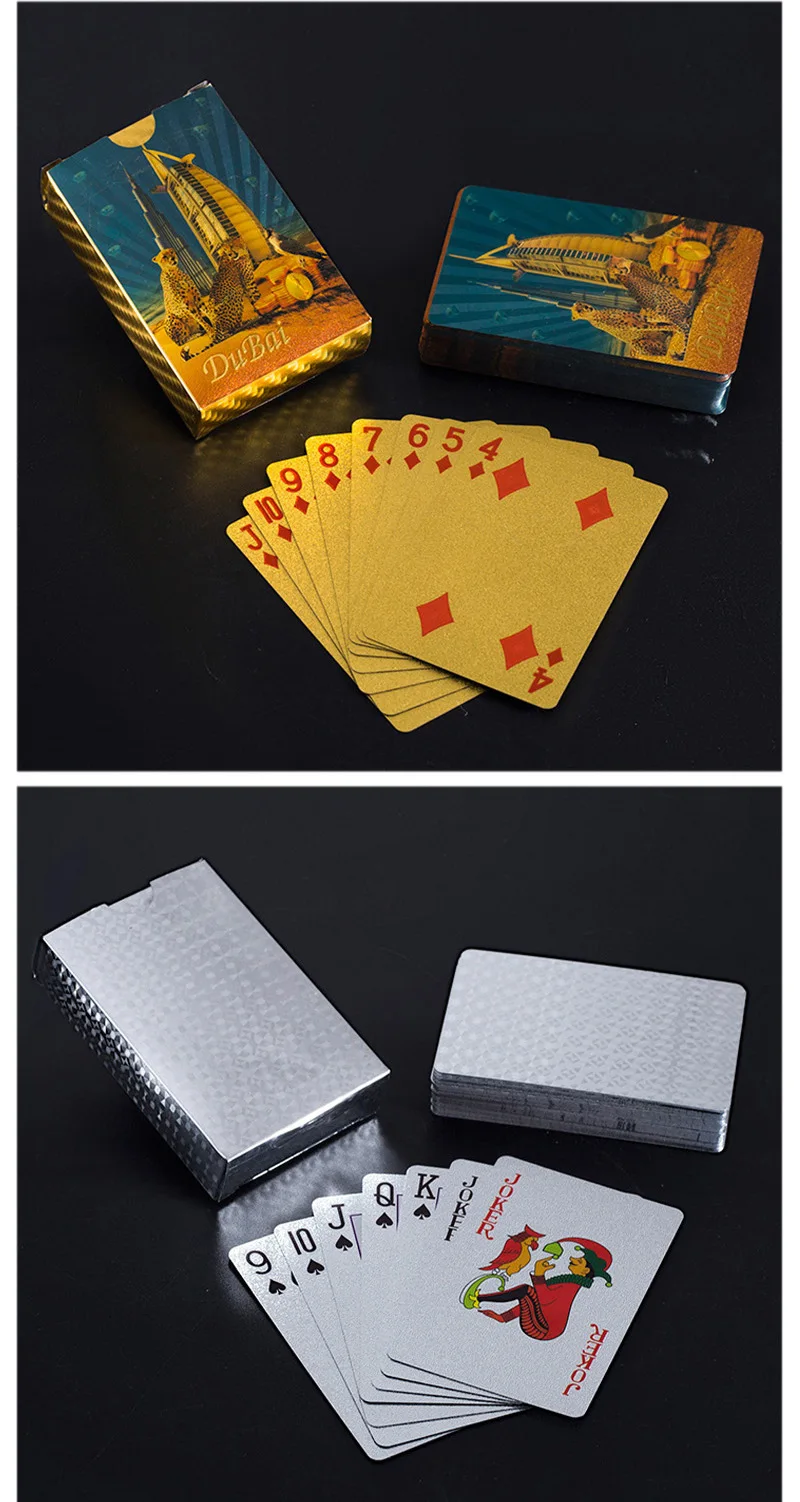 Customizable Gold Guandan Card Game Table Playing Cards Waterproof Gold Foil Paper Material Premium Quality