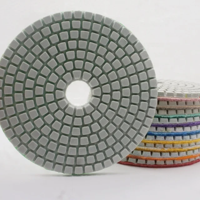 Diamond Polishing Pads for Angle Grinder, 4 inch Wet/Dry 8 Piece Set Granite Stone Concrete Countertops Marble