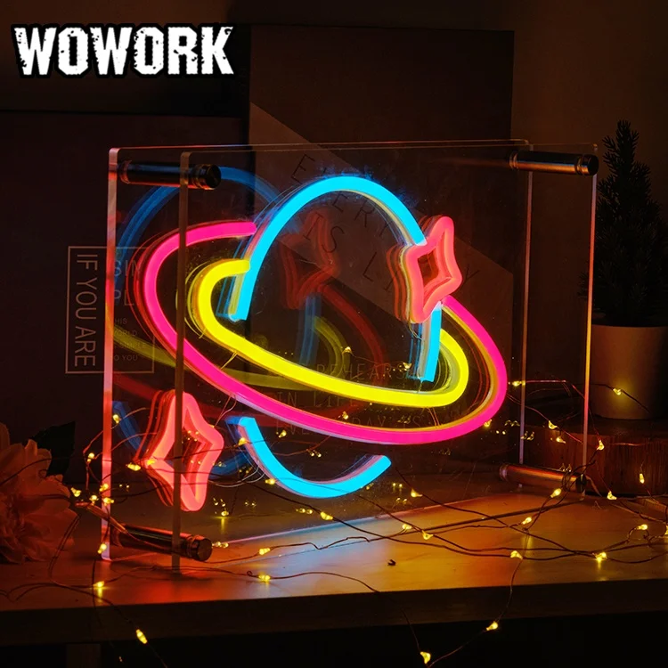 2023 WOWORK Outdoor Large 3D LOGO flag Backlit Programmable LED waterproof flexional Neon Acrylic Light Sign box for home decor