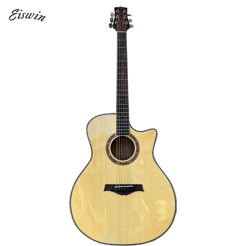 Guitars Acoustic Guitar China for Sale 6 String 38 Inch Solid Spruce Top Body OEM ODM Head Rosewood Color Matte Body