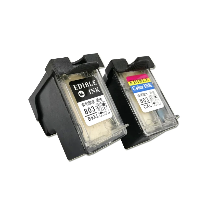 2021 New Coffee Food Printer Edible Cartridge 803 for HP Officejet 3834 Edible ink cartridge With Full Edible ink 4 Colors