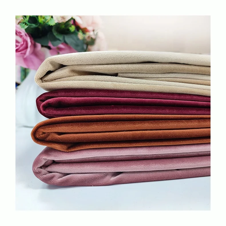 Fabric Supplier 100% Polyester 250 Gsm Velvet Curtain Holland Sofa Textile Fabric