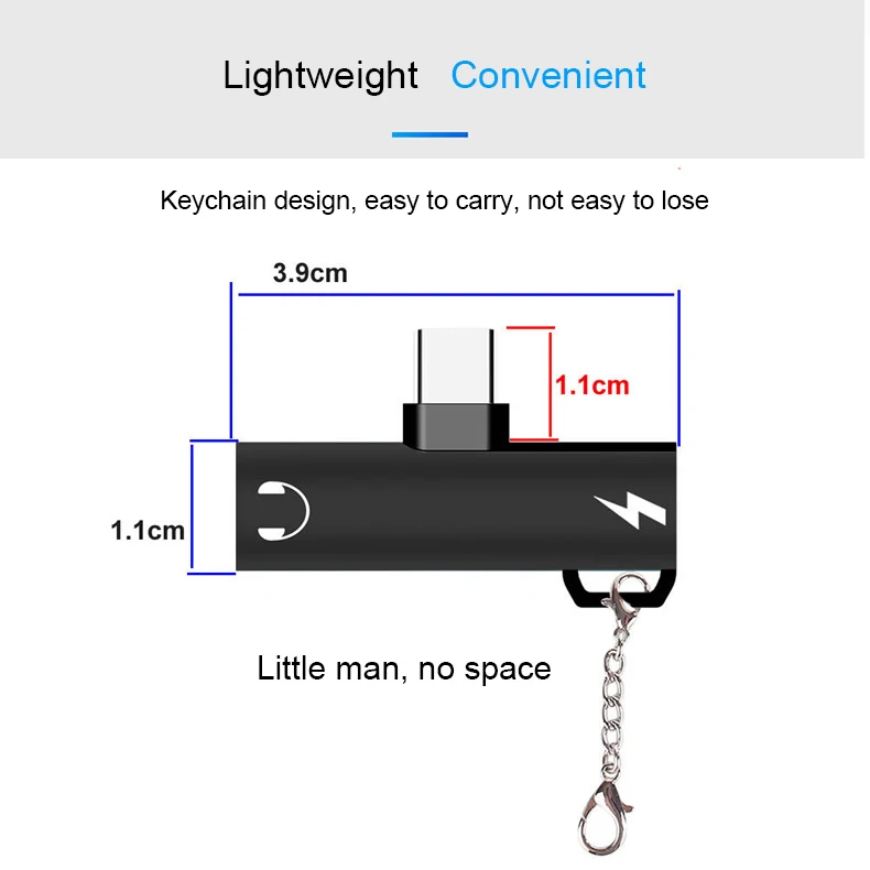 2 in 1 Type-c to USB c and 3.5mm earphone Jack