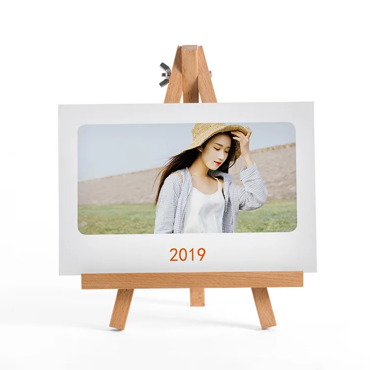 custom bulk blank 13 pages hard paper card daily tear off desk display stand easel calendar