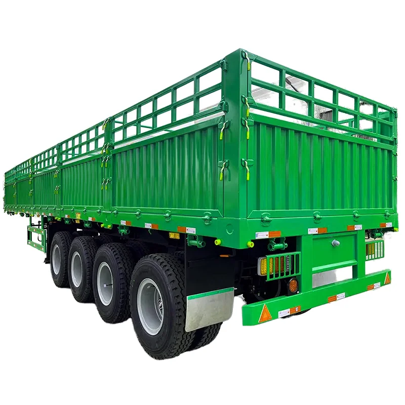 Hot Sale 345Axle Flat Box Truck Fence Semi Trailer Bulk Cargo Livestock Pig Transport