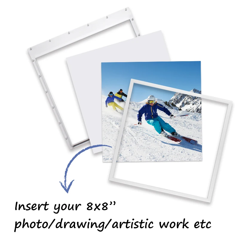 Square Photo Frame With Mat Black Poster Frames PVC Picture Frames For Wall Home Office Decor