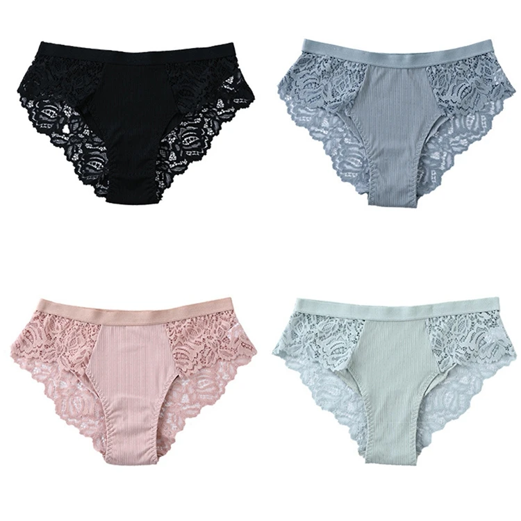 Cheapest product high quality sexy hollow out low waist panties lace women cotton underwear
