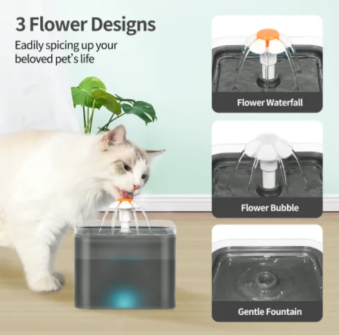 New pet supplies automatic circulation cat pet water feeder LED smart water fountain