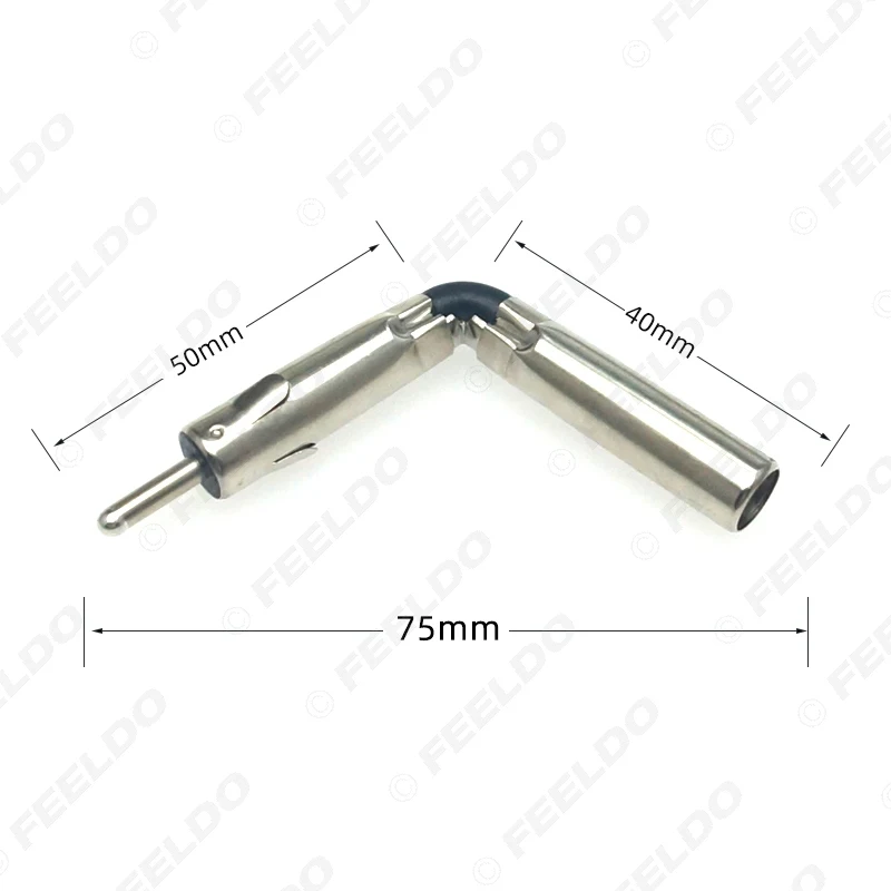 Car Auto Radio AM/FM Stereo Iso Male Plug To Din Aerial Antenna Mast Adapter Square Bend Radio Connector