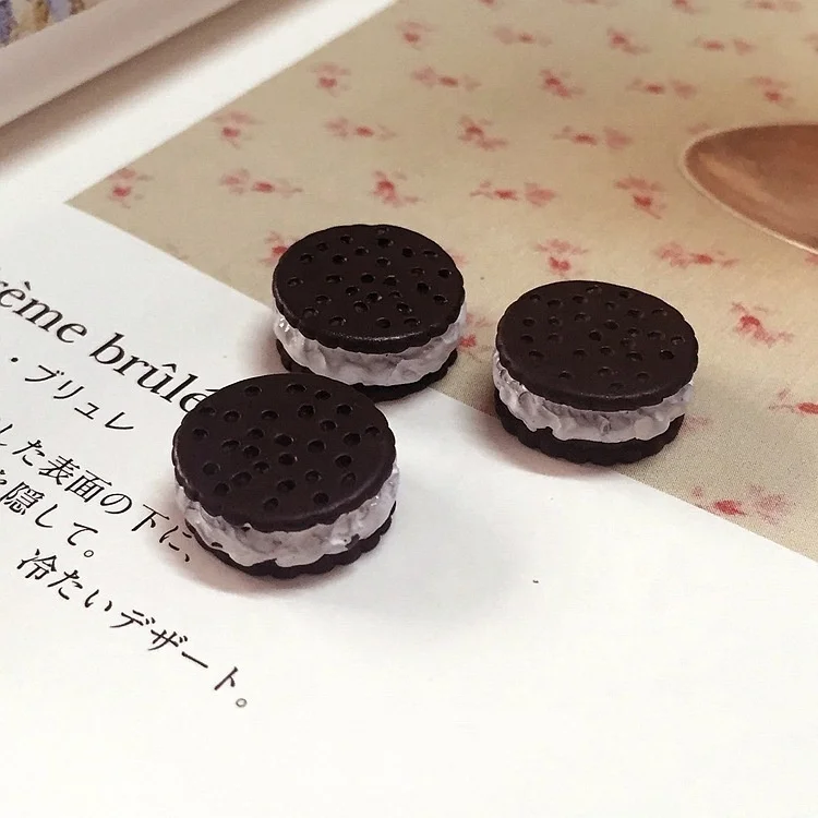 Best Selling Simulation Sandwich Biscuit Resin Beads For Craft Decoration Or Handmade Children Re-ment Diy