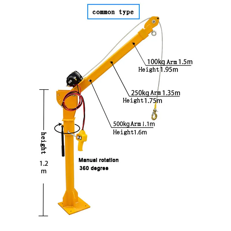 Hot selling mini pickup hydraulic truck crane 1 ton