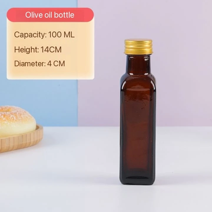 Оптовая продажа 100 мл 250 500 750 1000 квадратная стеклянная прозрачная бутылка с металлической крышкой для оливкового масла