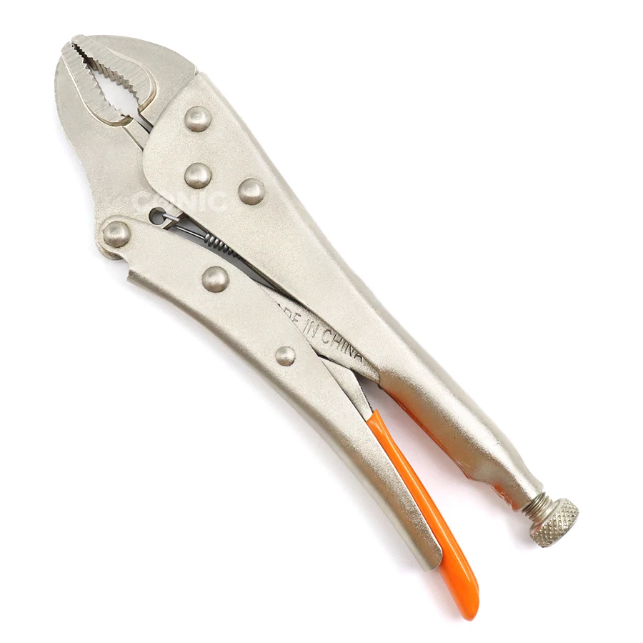 High quality professional Cr-V steel vise grip Curved Jaw locking pliers with PVC dipped handle