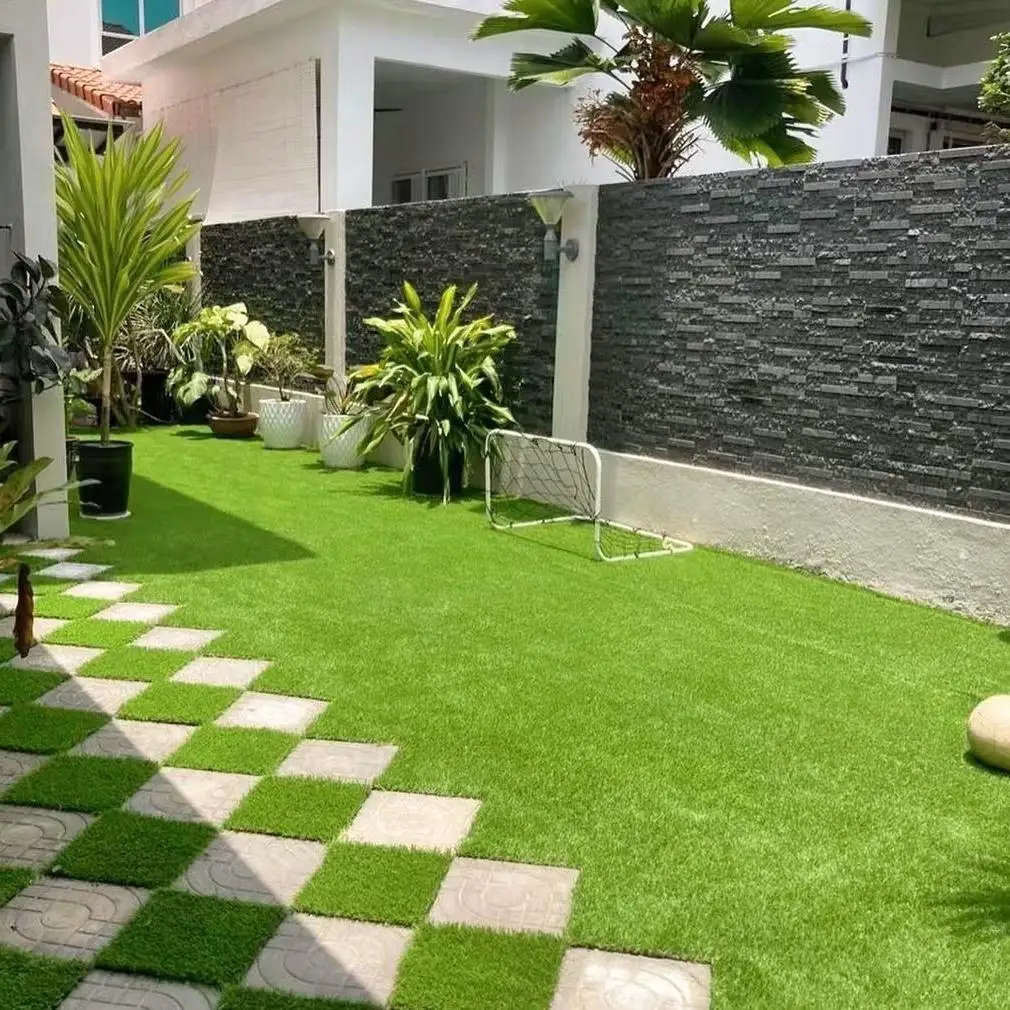Artificial grass lawn modern DIY natural landscape interlocking flooring wholesale hot selling grass tiles
