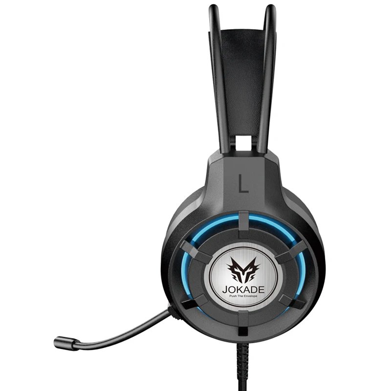JOKADE JD053 Competitive Gaming Headset 2M Wired Headphones USB+3.5MM Dual Plug Three-Color Cool LED Cold Light Earphone