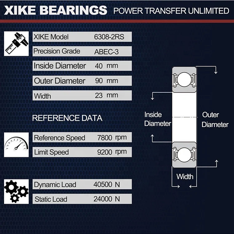 6308 Price Wheel 2Rs Motorcycle Precision Size Bearings Motor Prices Deep Groove Ball Bearing