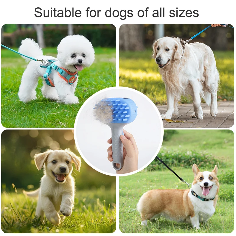 2 in 1 Soft Grooming Hair Cat Pet Cleaning Shampoo Dispenser Massage Wash Shower Soap Scrubber Dog Bath Brush For Dog Bath