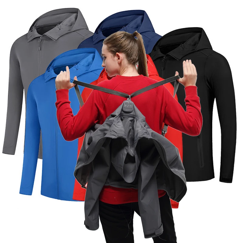 Waterproof Black Windbreaker jacket Running Casual Sports Unisex Jacket Custom Windbreaker