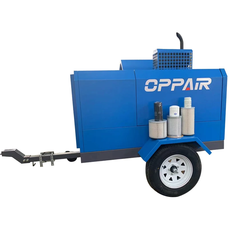 37Kw Quality Materials Screw Air Compressor With Wheels Screw Air Compressor Diesel Mobile