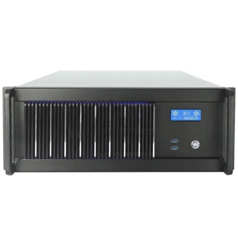 Popular 12GPU atx/eatx/eeb 4U server case led server chassis with display workstation for monitoring