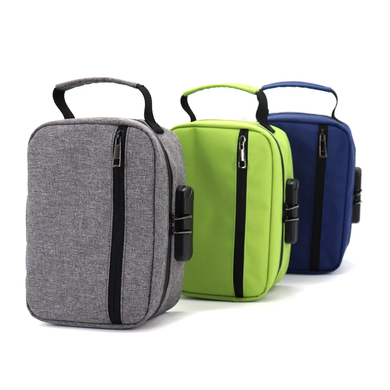  compact aluminum odor smell proof zipper stash case storage box with