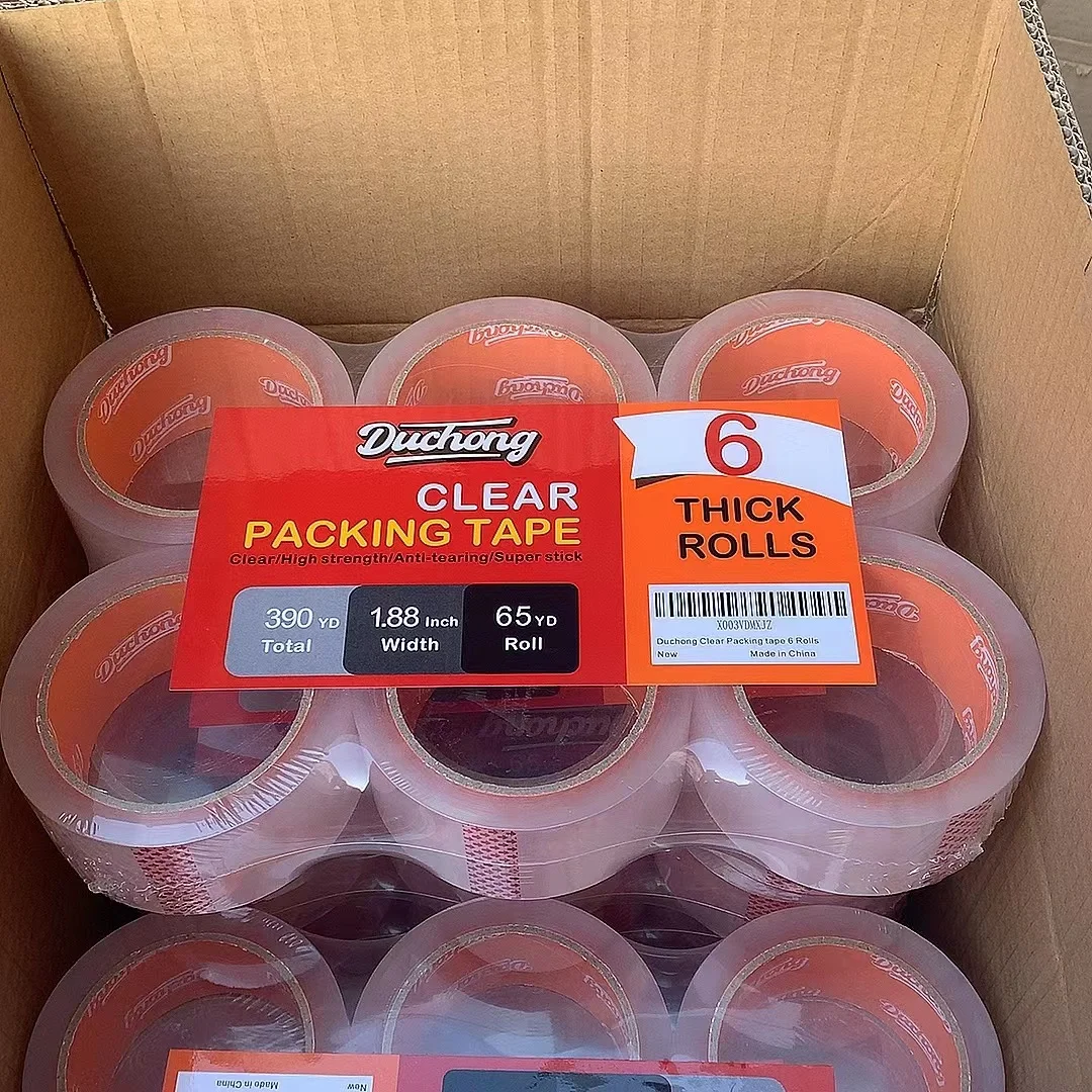 Heavy Duty Packaging Tape for Shipping Packaging Moving Sealing 2.7mil Thick 1.88 inches Wide 65 Yards Per Roll 390 Total Yards