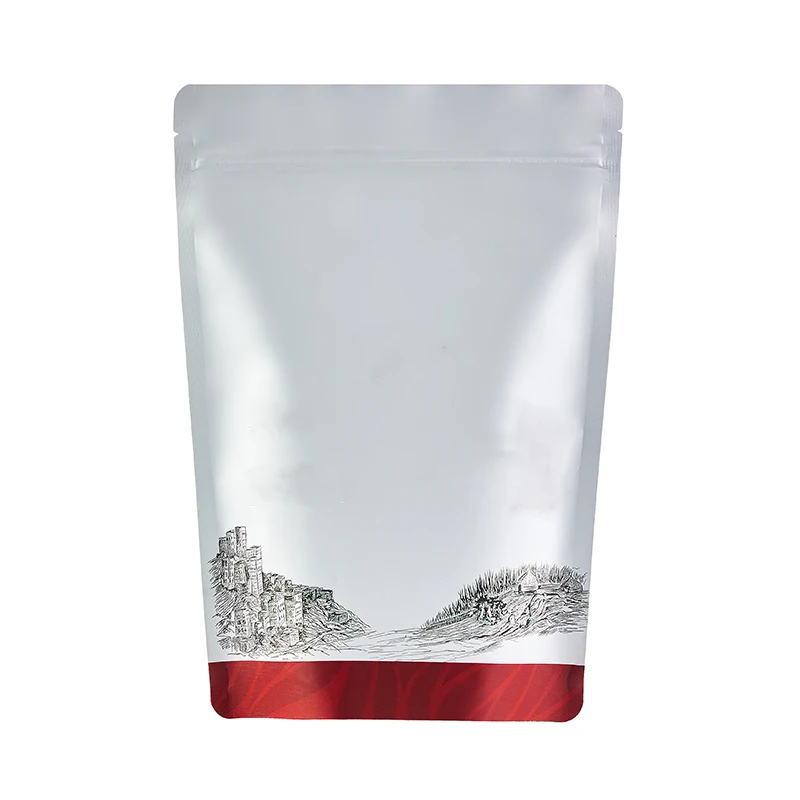 4Oz 180Microns Kraft Paper/PA/CPP Aluminum Foil Good Standing Coffee Beans Grain Stand Up Packaging Bags With Valve Supplier