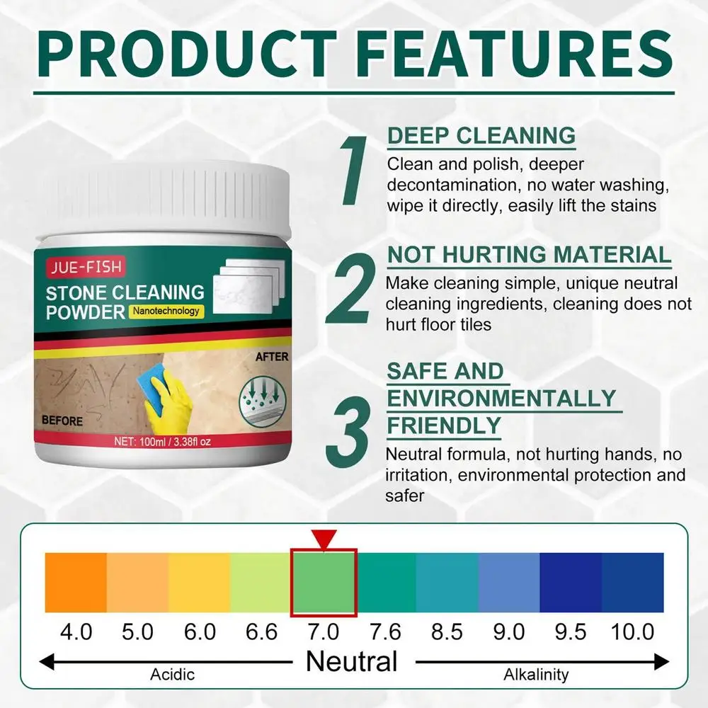 deep cleaning Floor Cleaner safe health Tile Stone Cleaner Powder Quickly oil Stone Tile kitchen Stain Remover