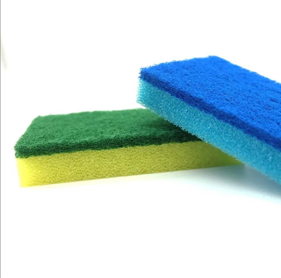 Wholesale Kitchen Cleaning scrub polyester Dish washing cleaning sponge