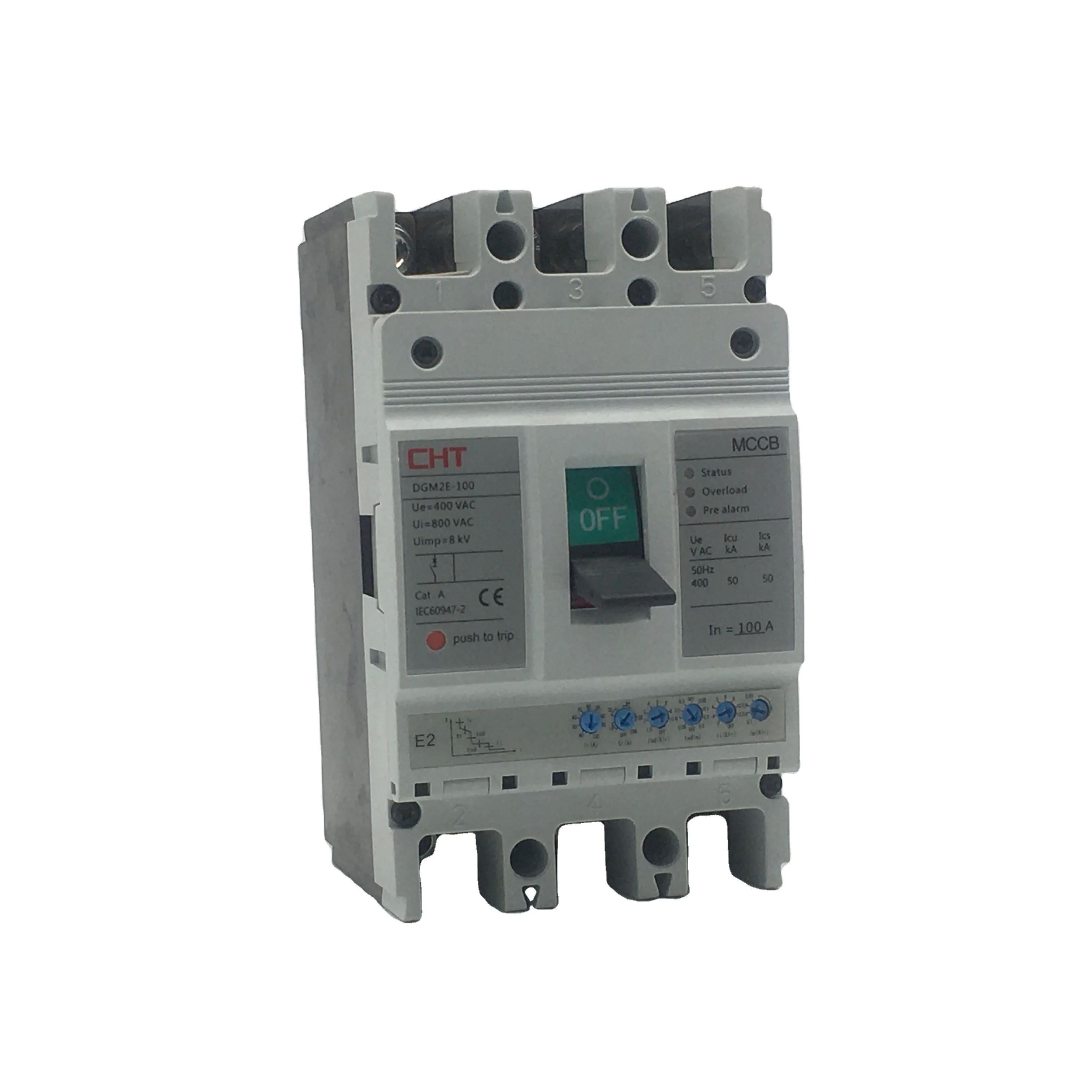 Dgm2e-100 Factory Manufacture Overload Protection Mccb Small  Moulded Case Circuit Breaker