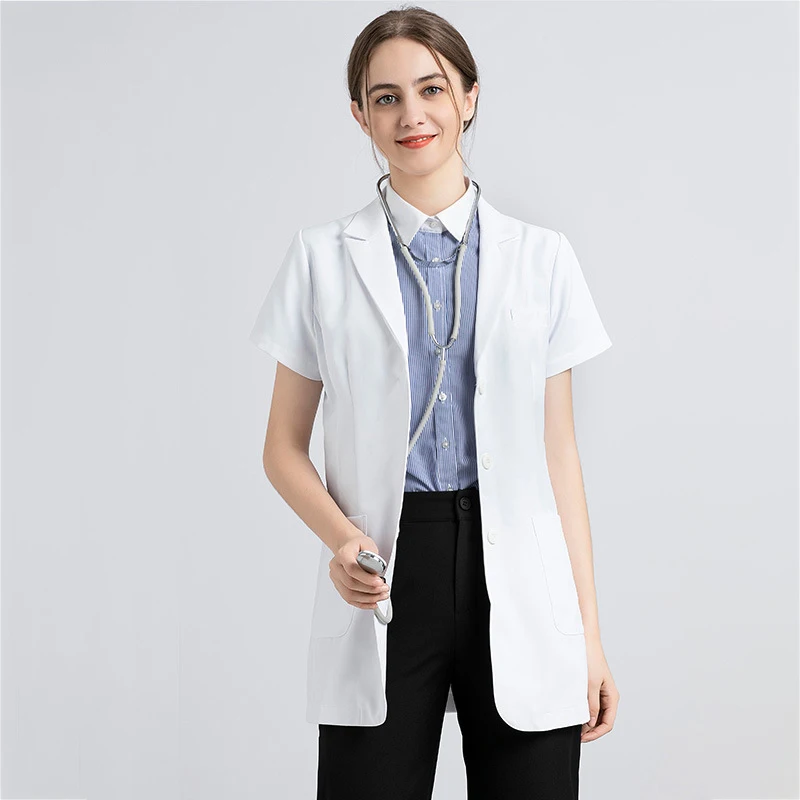 Custom Print 100% Cotton Chemical Science Lab Hospital Uniforms Medical Women White Doctor Coat Lab Coat For Man