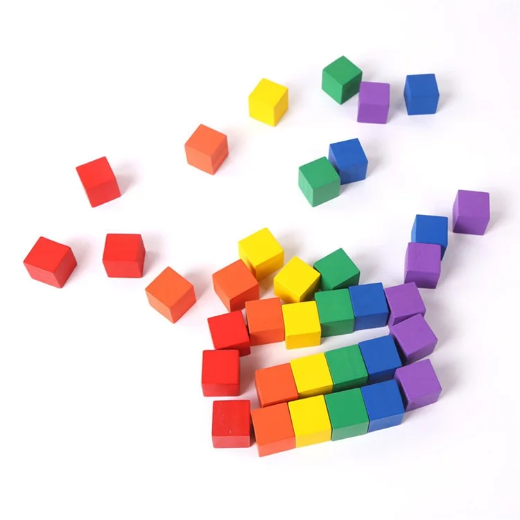 2.5cm colored wood blocks kids educational toys colored wooden building blocks wood colored cube