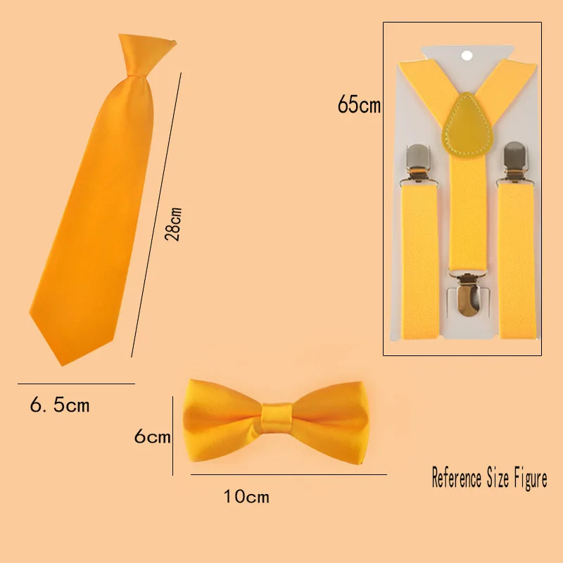 Soild Color Children Belt Bowtie Set Boys Girls Clip-on Y-back Braces Baby Bow Tie Suspenders Vintage Elastic Adjustable