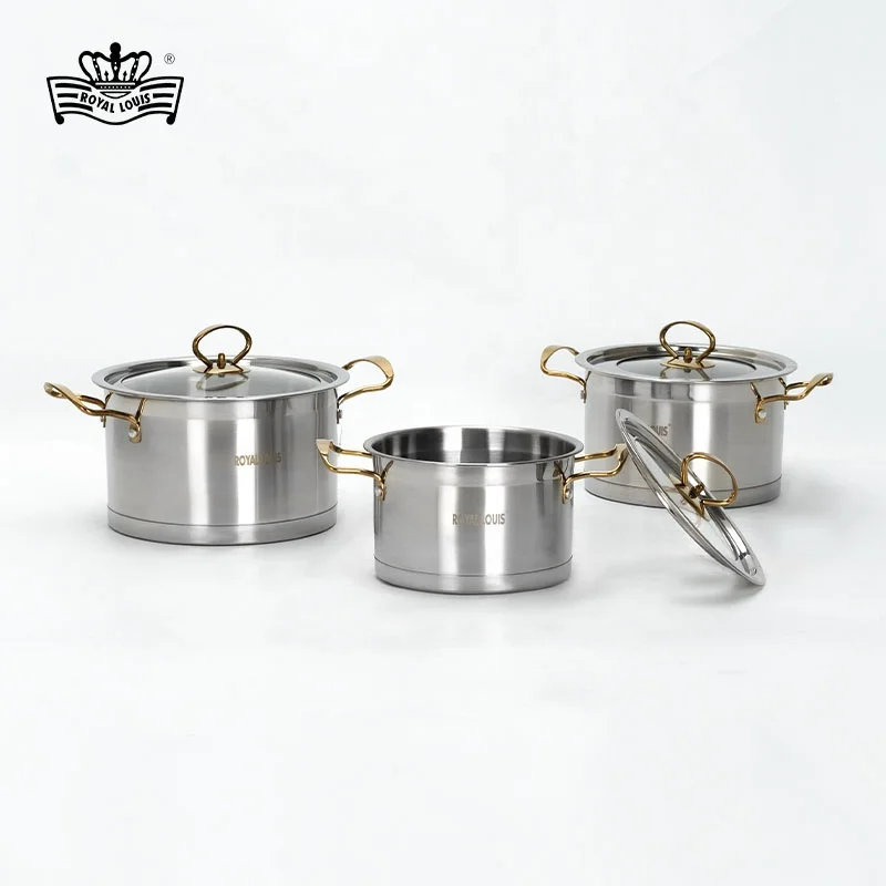Royal Louis Factory cooking pot sets 6pcs Induction cookware Stainless Steel Cookware sets non stick Soup Pots