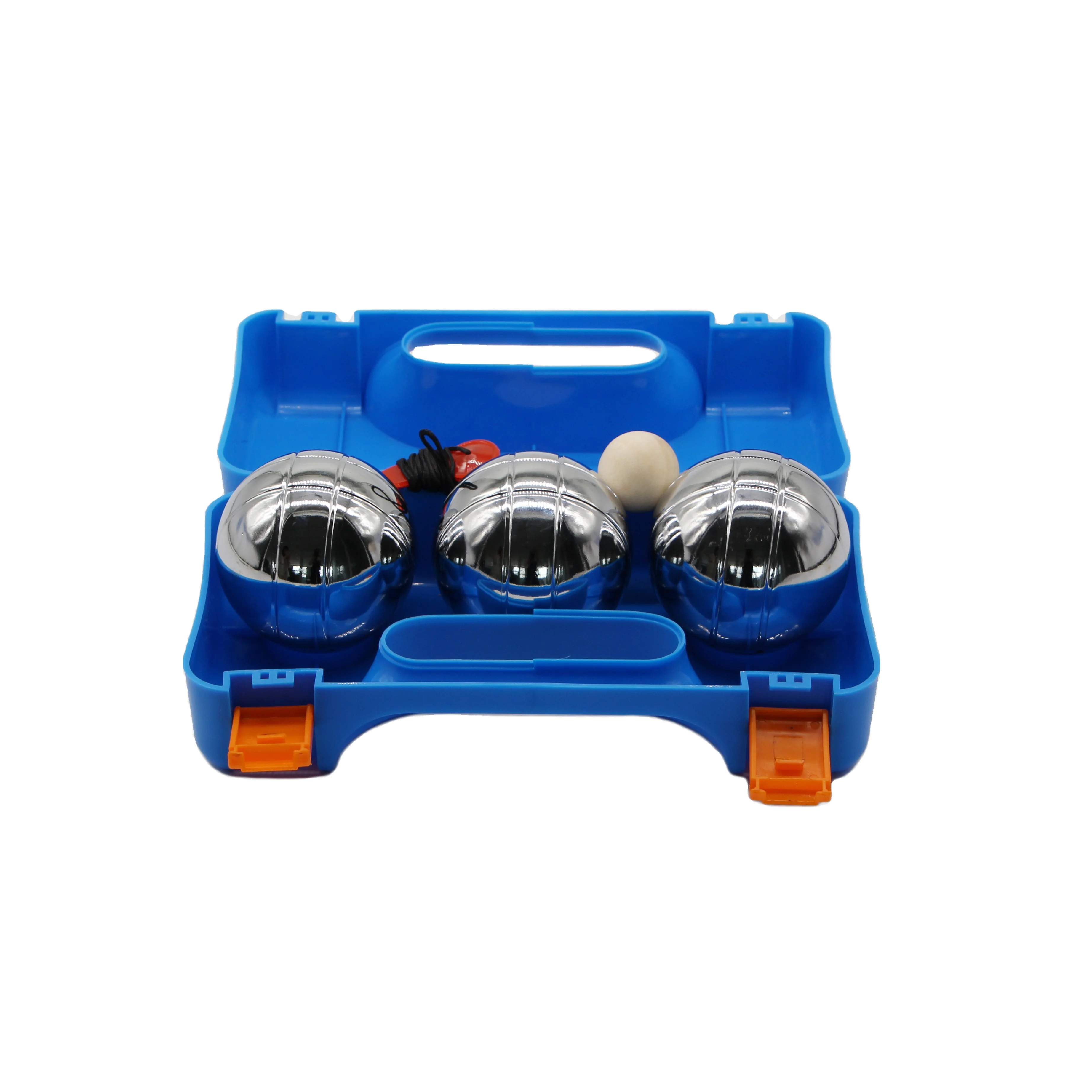 3 metal petanque boules ball in plastic box