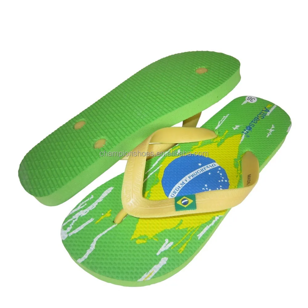 
Durable Rubber Flip Flops Country Flag Slipper Brazil Slippers 