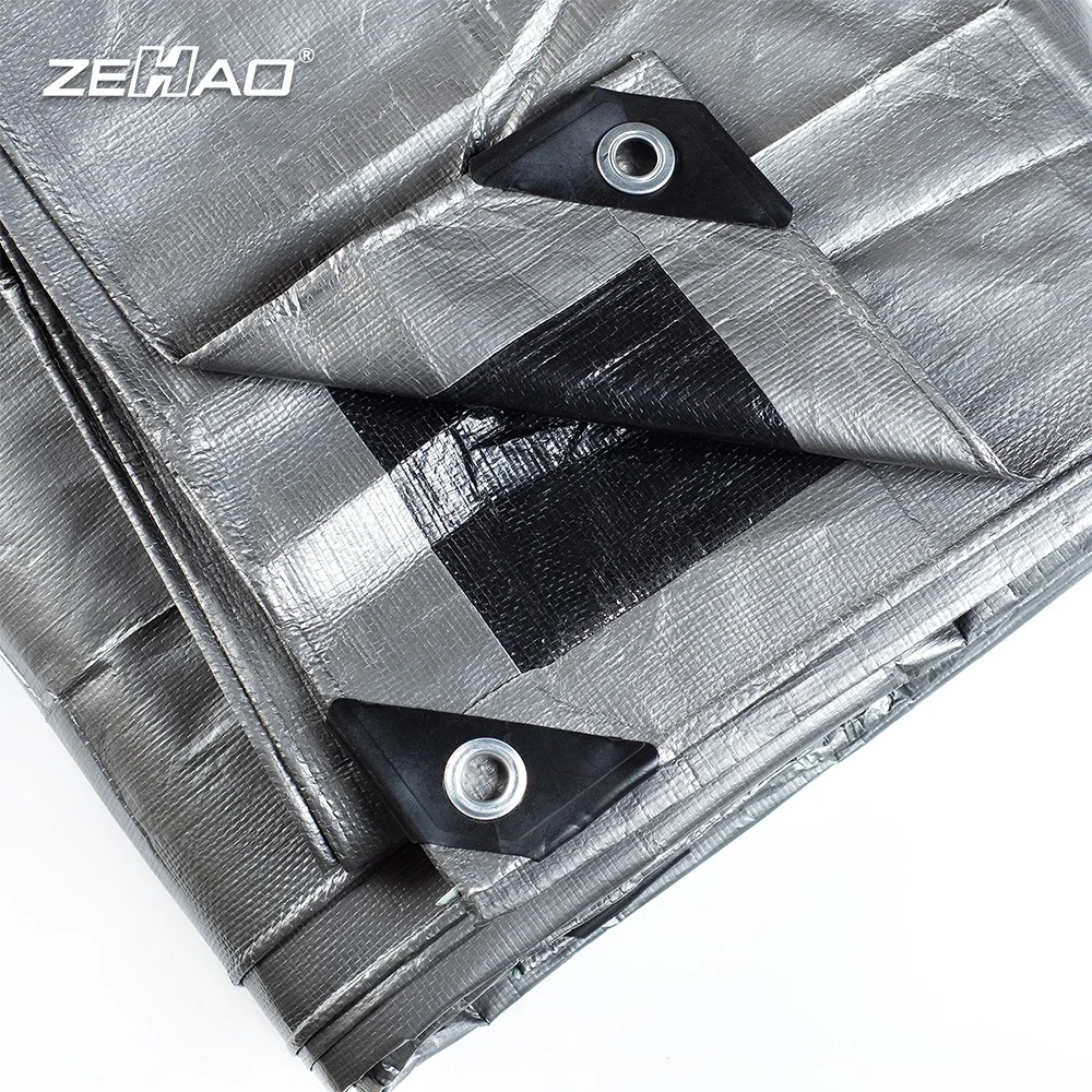 Custom Logo Polyethylene Tarpaulin Heat Insulation Poly Tarp Heavy Duty Insulated Black Tarp