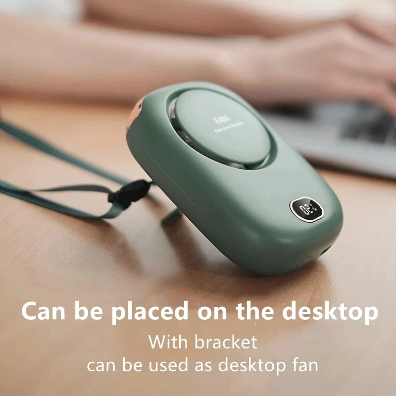2022 New USB Hanging Rechargeable Neck Fan Portable Waist Personal Mini Fan China Suppliers Wholesale around necklace fans