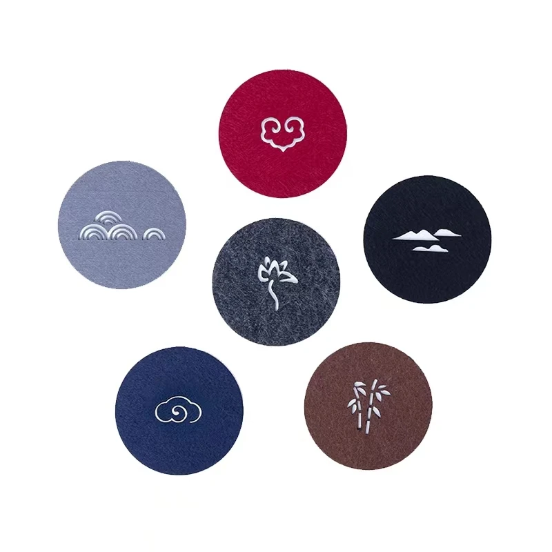 Customized Design Placement Cheap Black Drink Round Coasters Felt 5MM